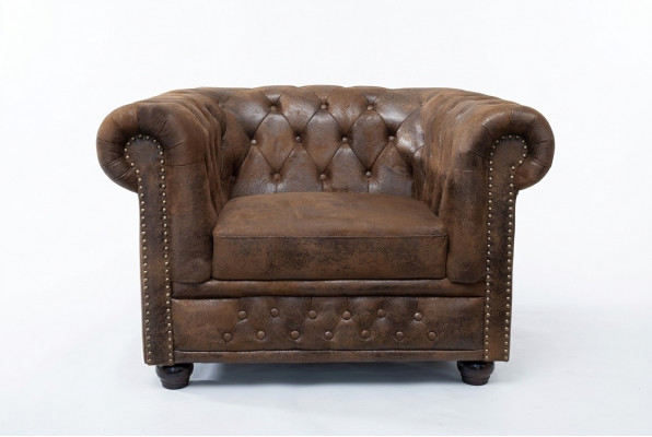Chesterfield Fauteuil Fernseh Canapé 1 Sëtz Sofa Textil Stoffe Canapéë Polster