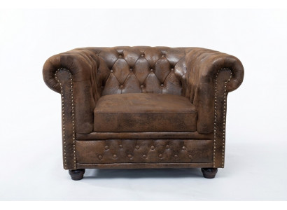 Chesterfield Fauteuil Fernseh Canapé 1 Sëtz Sofa Textil Stoffe Canapéë Polster