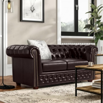 Chesterfield Sofagarnitur 2+1 Sëtzer Design Couch Polstersofae Modern