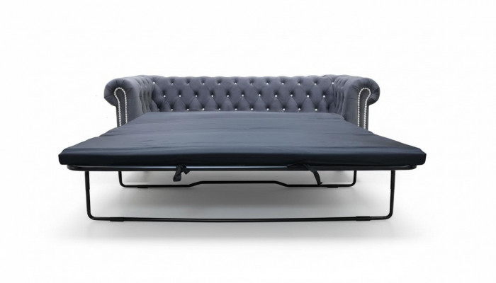 Chesterfield 3-Sëtzer Bettfunktion Canapé Canapé Garnitur Polster Couchen Schlof