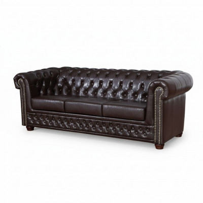 Dräisëtzer Canapé Polstersdesign Sofa 3-Sëtz Couche Salonszëmmer Brong Luxus