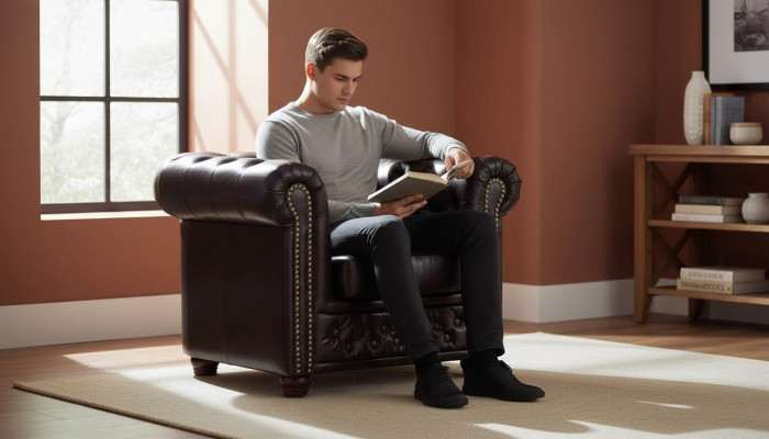 Chesterfield Fotell Télévisiouns-Couch 1-Sëtz Sofa Textil Lieder Couchemiwwel Polsterung