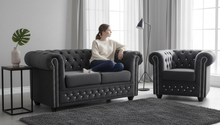 Sofasett 2+1 Sëtzer Sofa Sëtz Couch Polster Garnitur Modern Couchen Nei