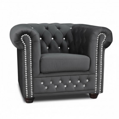 Chesterfield Fauteuil Televisiounscouch 1-Persounen-Sofa Textilstoff Couchen Polster Nei