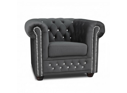 Chesterfield Fauteuil Televisiounscouch 1-Persounen-Sofa Textilstoff Couchen Polster Nei