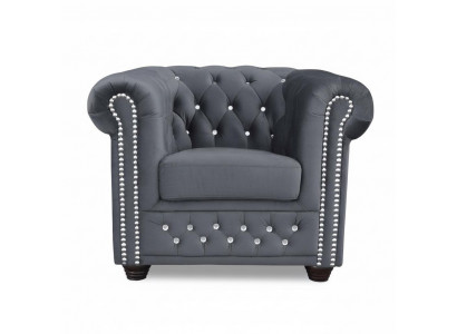 Couchen Chesterfield Fautteuil Fernsehcanapé 1-Sëtzer Sofa Textil Stoff Polster Nei