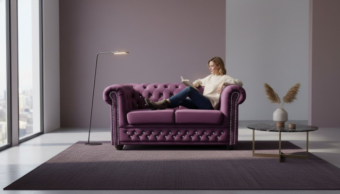 Chesterfield Sofagarnitur 2+1 Sëtzer Design Couch Sofa Garnitur Set Nei