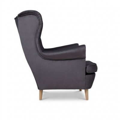 Chesterfield Héierstull Sessel Canapé Sofa Polster Sëtz Lounge Relax Grau
