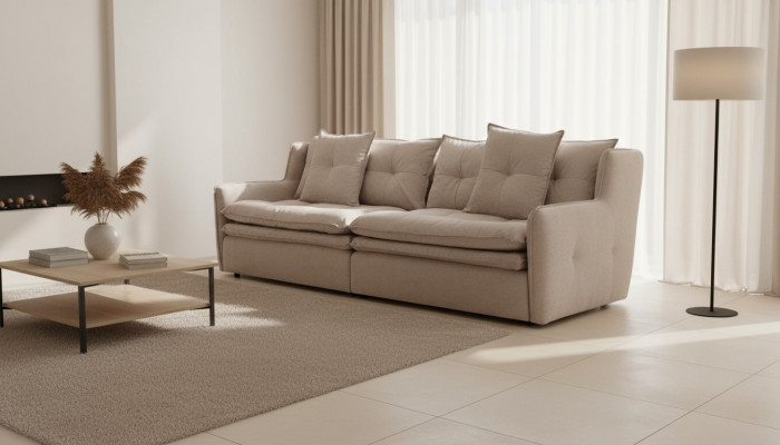 Lümmel Sofa 4 Sëtz Stoffsofa Luxus Canapé Canapéë grouss Polster 265cm