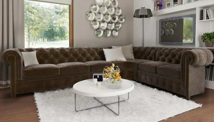 Chesterfield Canapé Wunnlandschaft Eckssofa Garnitur Eckssofa Eckgarnitur
