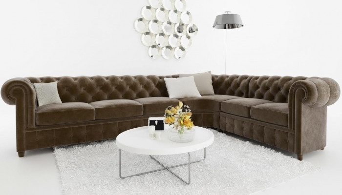 Chesterfield Canapé Wunnlandschaft Eckssofa Garnitur Eckssofa Eckgarnitur