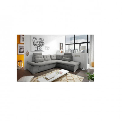 Design Eckcouch L-Form Sofa Canapé Bettfunktioun Polster Schlofsofa Textil