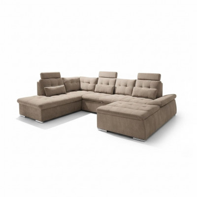 Bettfunktioun Eckssofa U-Form Sofa Canapé Design Canapé Polster Textil Modern