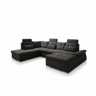 Eckcouch U-Form Couch Design Polster Modern Textil Bettkëscht Bettfunktion