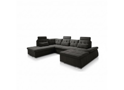 Eckcouch U-Form Couch Design Polster Modern Textil Bettkëscht Bettfunktion