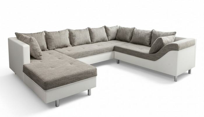 Design Eckcouch U-Form Modern Sofas Canapé Wunnlandschaft Schlofk Bett