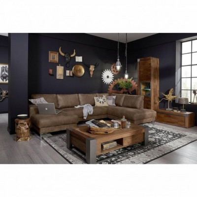 Eck Ecksofa U-Form Wunnlandschaft Sofa Couch Polster Garnitur Vintage