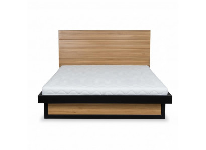 Loft Better 140x200cm Massivt Holz Schlofzëmmer Miwwelen Echt-Holz Bett Eech Metall