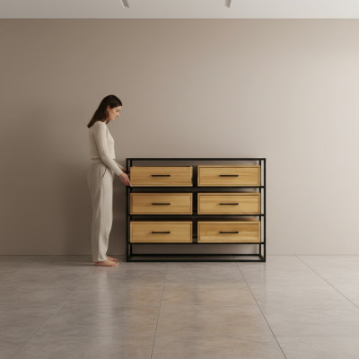 Design Commode Armoire Regal Authentescht Holz Side Low Board