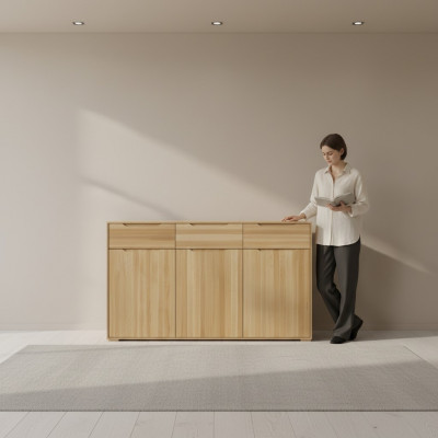 Design Massivholz Kommode Kommoden Schaf Echt Holz Schief Sideboard Schaf
