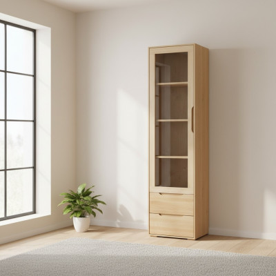 Massiv Vitrin Echt Handaarbecht Vollholz Schaf Holz Schief Glas Vitrinen