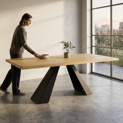 Iessdësch Holz Dëscher Wunn Iess Zëmmer Dësch Massivholz 240x100cm Iessdëscher Massiv