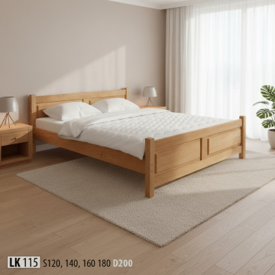 Better aus Holz, Bett aus echtem Holz, Schlofzëmmer, Hotelstil, massiiv Miwwelen.