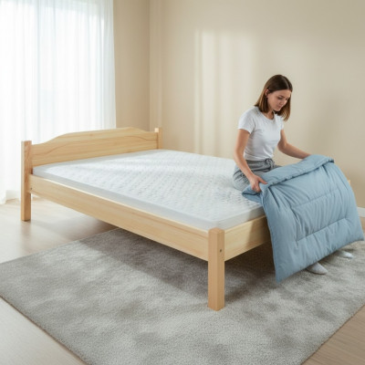Holzbett Echt Holz Bett Hotel 200x200 Stil Massiv Miwwelen Schlofkummer