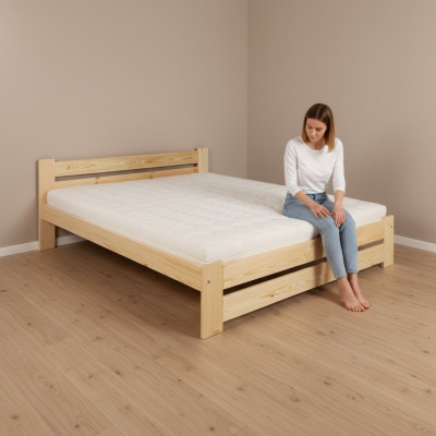Massivholz Bett 200x200 Duebelbett Kiefer massiv Echt Holzbett Vollholzbett Nei