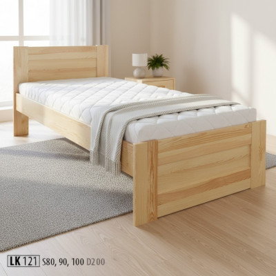 Bett Holz Massiiv Schlofzëmmer Better 100x200cm Eenzelbett Massivmiwwel Miwwelen