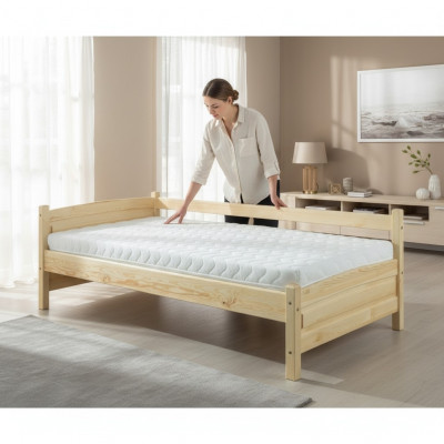 Massivholzbett Kiefer Holz Bettgestell 90x200 Vollholz Gäschtbett Handaarbecht Nei