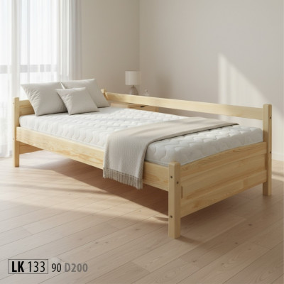 Massivholzbett Kiefer Holz Bettgestell 90x200 Vollholz Gäschtbett Handaarbecht Nei