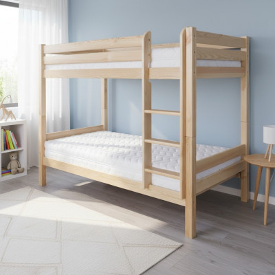 Stockbett Mezzaninbett Kannerbett Kieferholz Kannerzëmmer Vollholzmobilier Holz Nei