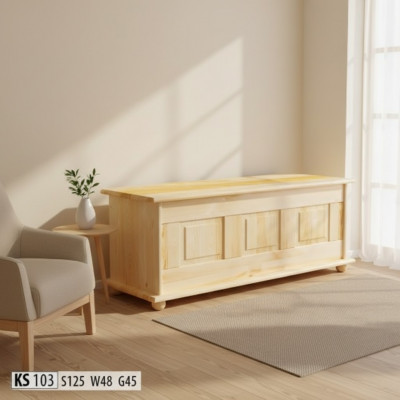 Massivholz Lagerbox Holzkëscht Deckel Kiefer Handaarbecht Këscht Këschten 125x45