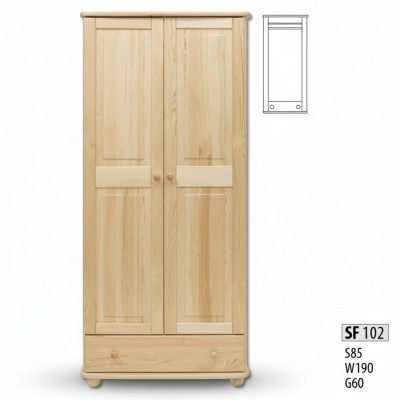 Kleederschaf Schlofzëmmer Holz Schaf Eech Handaarbecht Vollholz Schaf