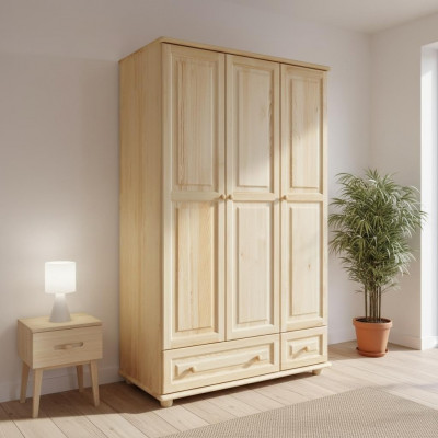 Kleederschaaf Schlofzëmmer Holz Echt Handaarbecht Vollholz Schaf Holz Schief.