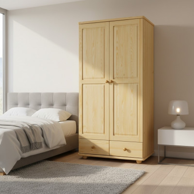 Holz Kleederschaf Schaf Garderob Schlofzëmmer Vollholz Miwwelen Holz Schief
