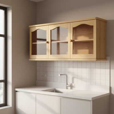 Mauercloset, Hängend Closett, Ofstellcloset, Kichen, Bad, Volle Holz Miwwelen, Echt Holz Vitrin.
