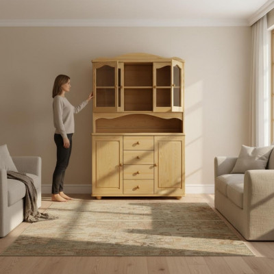 Buffet, Kredenz, Iesszëmmer Schaf, Geschirsschaf, Vollholz Schaf, Holz Schranken