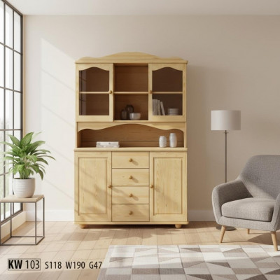 Buffet, Kredenz, Iesszëmmer Schaf, Geschirsschaf, Vollholz Schaf, Holz Schranken