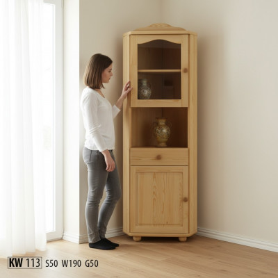 Glasvitrine Eckvitrine Eck Schaf Echt Holz Massivholz Nei Vitrisenschiefcher