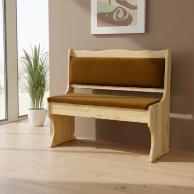 Holzbank Sëtzbank 100 cm Kiefer Vollholz massiiv Miwwel Kiche Bank Echt Holz