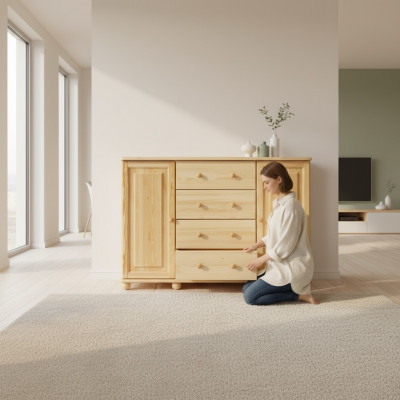 Massiv Kommode Sideboard Schaf Miwwele Kommoden Vollholz Schief Nue Anrichte
