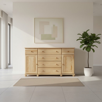Design Kommode Handaarbecht Holz Anrichte Sideboard Schaf Neivoll Holz Miwwel Neien