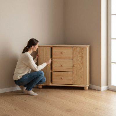 Kommod Eckkommod Eck Eck Kommoden Kommodenschaf Echt Holz Holz Handaarbescht
