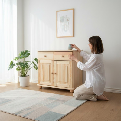 Massiv Kommode Sideboard Schaf Echt Holz Schief Anriicht Miwwelen Kommoden