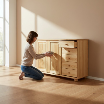 Massiv Kommode Sideboard Miwwelen Kommoden Vollholzs Schief Neie Anrichte Schaf