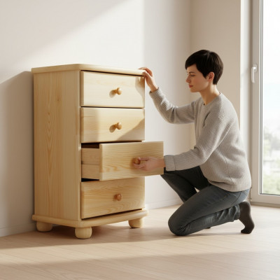 Holz Kommode Vollholz Miwwelen Kommoden Massivholz Massiv Regal Schaf Nei