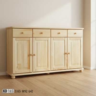 Kommod 165cm Säitestrooss Schaf Anrichte Holz Schaf Miwwel Kommoden Massivholz