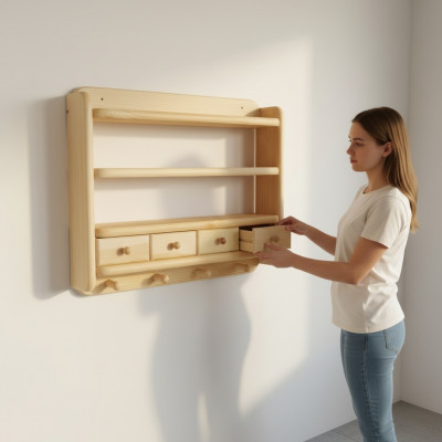 Schaf Vollholz Miwwelen Holz Regal Massivholz Mauer Schaf Regaler Kicheschaf